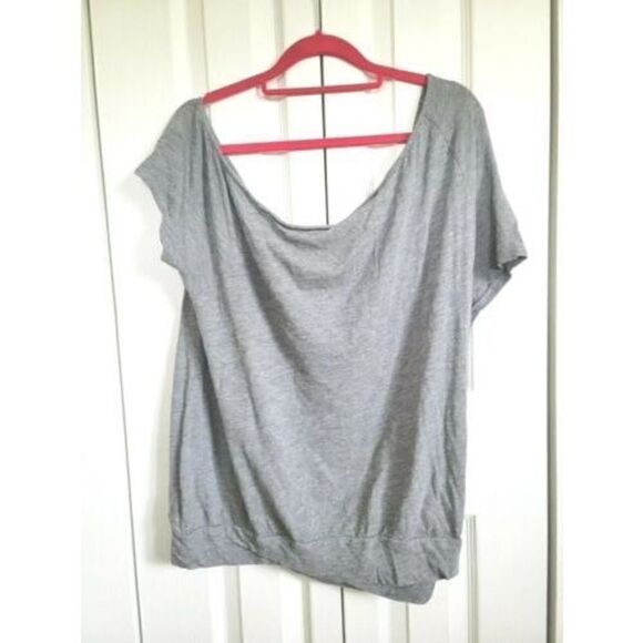 Torrid 0 Gray Beaded Big Cross Cotton Blend Slouchy T-Shirt Short Sleeve - Picture 3 of 6